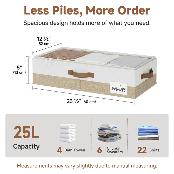 Two-Tone Under Bed Storage Containers with Lid, Set of 2