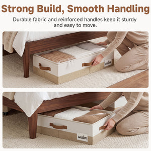 Two-Tone Under Bed Storage Containers with Lid, Set of 2