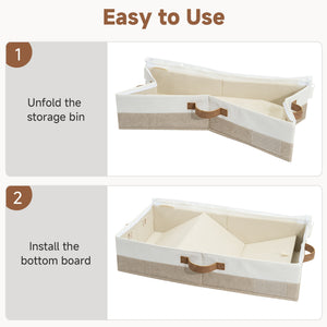 Two-Tone Under Bed Storage Containers with Lid, Set of 2