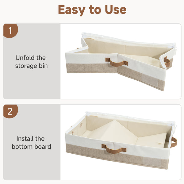 Two-Tone Under Bed Storage Containers with Lid, Set of 2