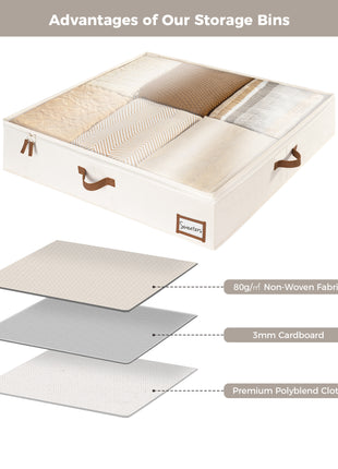 Under Bed Storage Containers with Lid, Jumbo, 2 Pack