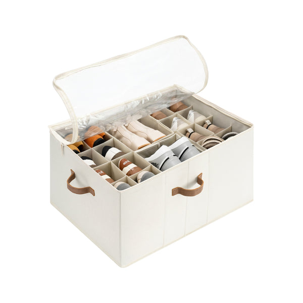 Shoe Organizer for Closet with Adjustable Dividers, Fits up to 16 Pairs