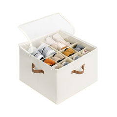 Shoe Organizer for Closet with Adjustable Dividers, Fits up to 16 Pairs