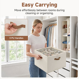 Shoe Organizer for Closet with Adjustable Dividers, Fits up to 16 Pairs
