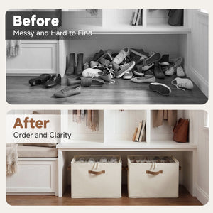 Shoe Organizer for Closet with Adjustable Dividers, Fits up to 16 Pairs
