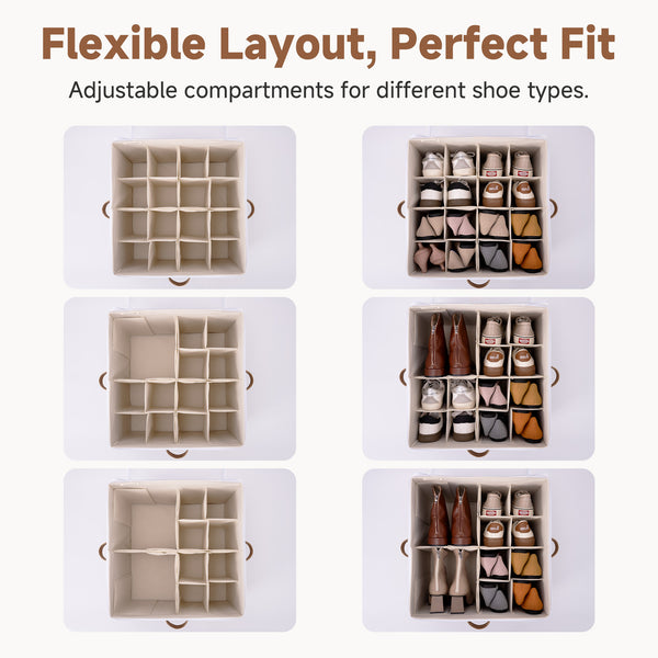 Shoe Organizer for Closet, Fits up to 16 Pairs, 1 Pack