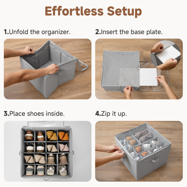 Shoe Organizer for Closet, Fits up to 16 Pairs, 1 Pack