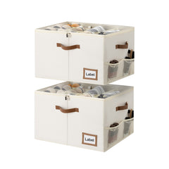 Closet Shoe Organizer with Label Holder, Fits up to 12 Pairs, Set of 2