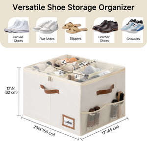 Shoe Organizer for Closet, Fits up to 16 Pairs, 2 Pack