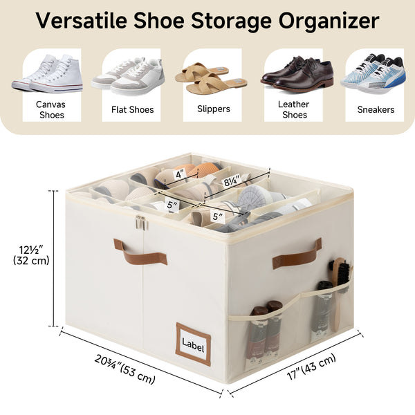 Shoe Organizer for Closet, Fits up to 16 Pairs, 2 Pack