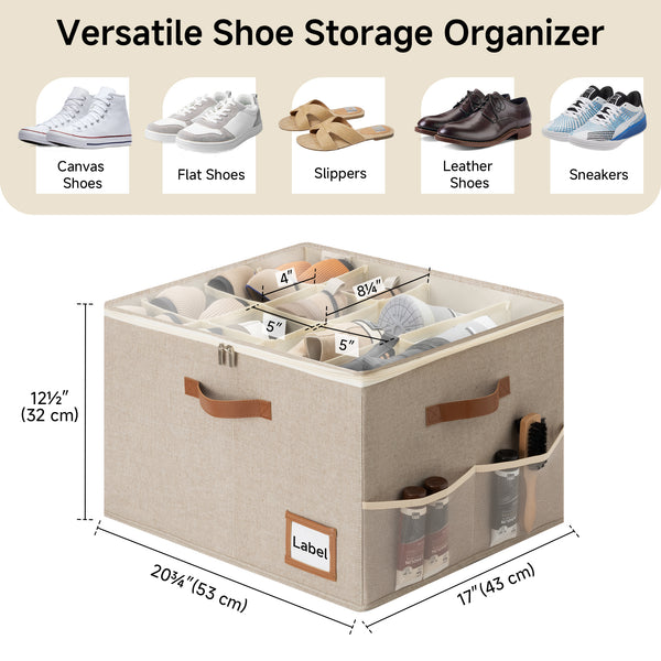 Shoe Organizer for Closet, Fits up to 16 Pairs, 2 Pack