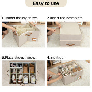 Shoe Organizer for Closet, Fits up to 16 Pairs, 2 Pack