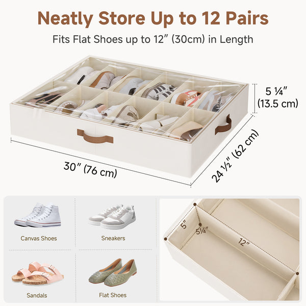 Under Bed Shoe Storage Organizer, Set of 2