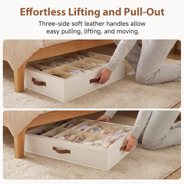 Under Bed Shoe Storage Organizer, Set of 2