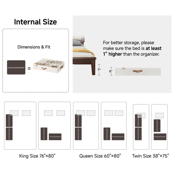 Under Bed Shoe Organizer for Closet, 2-Pack