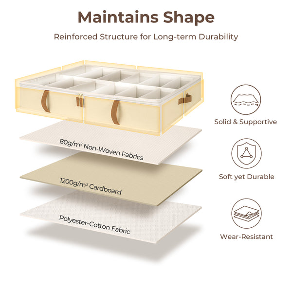 Under Bed Shoe Organizer for Closet, 2-Pack