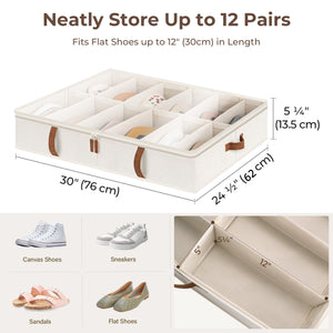 Under Bed Shoe Organizer for Closet, 2-Pack
