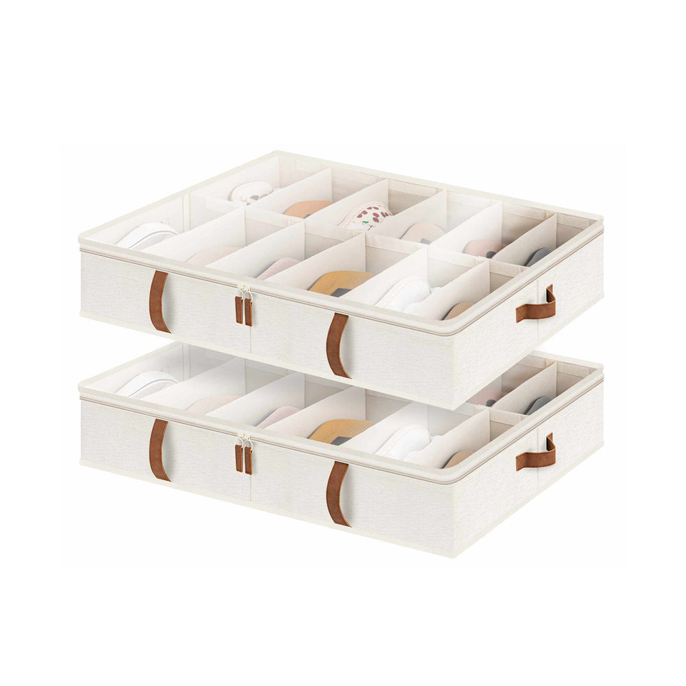 Under Bed Shoe Organizer for Closet, 2-Pack