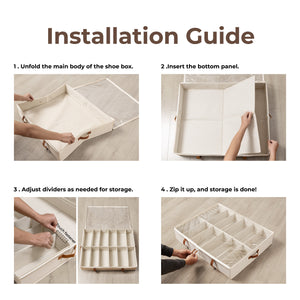 Under Bed Shoe Organizer for Closet, 2-Pack