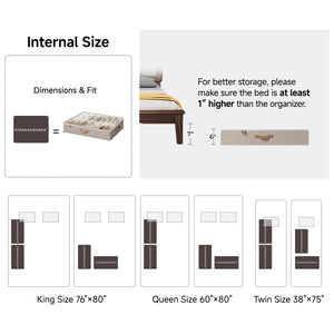 Under Bed Shoe Organizer for Closet, 2-Pack