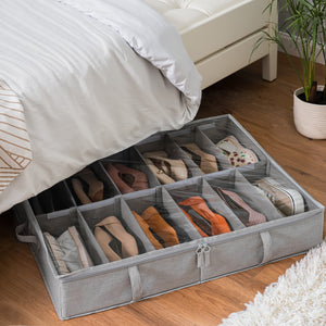 Under Bed Shoe Organizer for Closet, 2-Pack