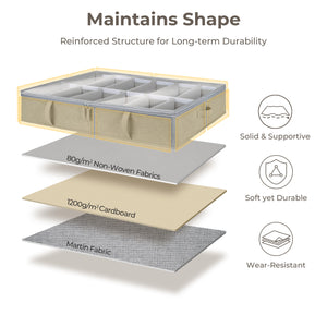 Under Bed Shoe Organizer for Closet, 2-Pack