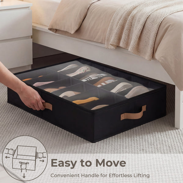 Under Bed Shoe Organizer for Closet, 2-Pack