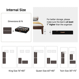 Under Bed Shoe Organizer for Closet, 2-Pack