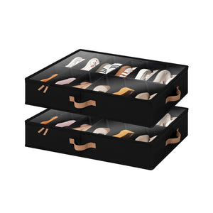 Under Bed Shoe Organizer for Closet, 2-Pack