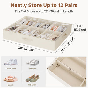 Soft-Touch Under Bed Shoe Organizer, Set of 2