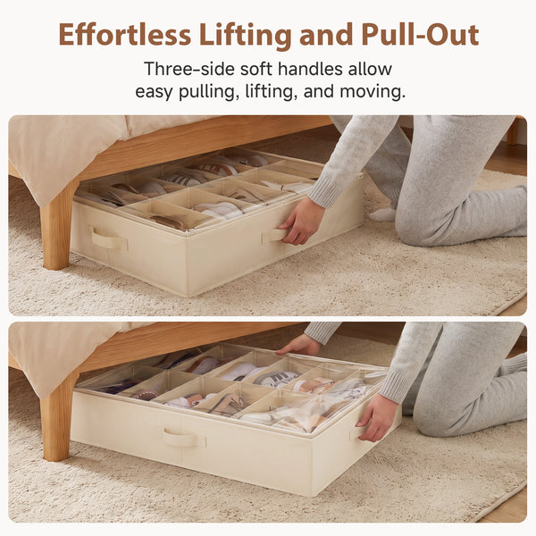 Soft-Touch Under Bed Shoe Organizer, Set of 2
