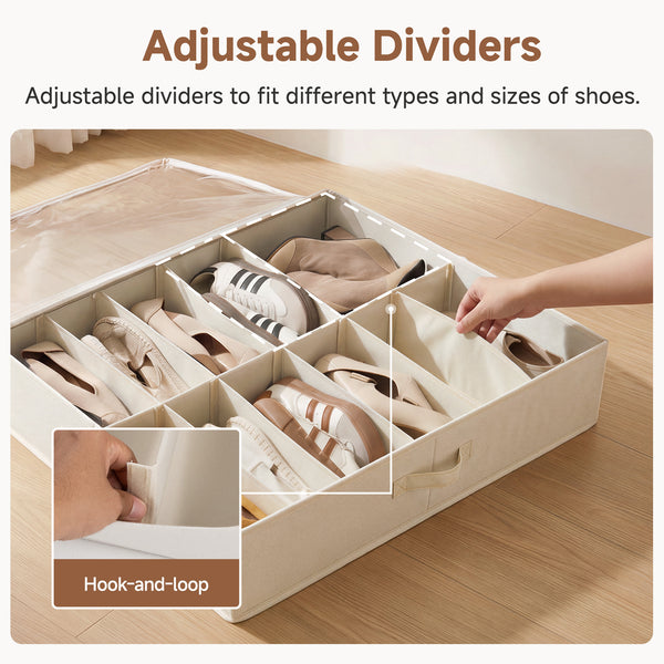 Soft-Touch Under Bed Shoe Organizer, Set of 2