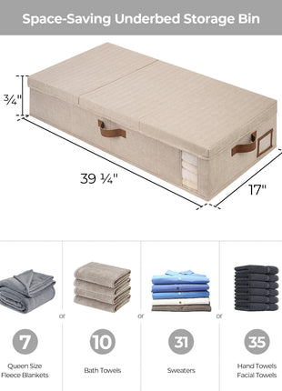 Under Bed Storage Bins with Lids, 2 Pack