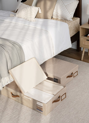 Under Bed Storage Bins with Lids, 2 Pack