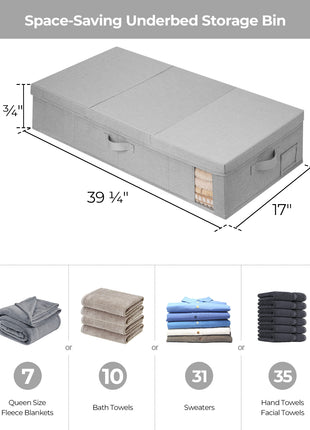 Under Bed Storage Bins with Lids, 2 Pack