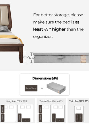 Under Bed Storage Bins with Lids, 2 Pack