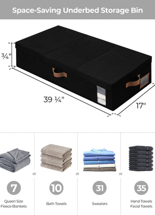 Under Bed Storage Bins with Lids, 2 Pack