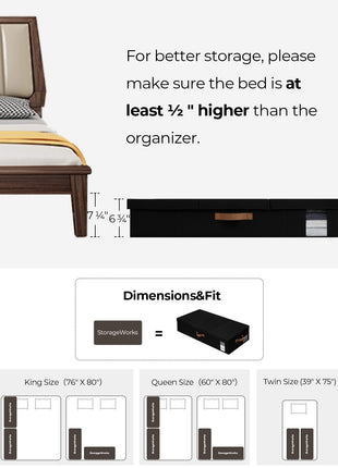 Under Bed Storage Bins with Lids, 2 Pack