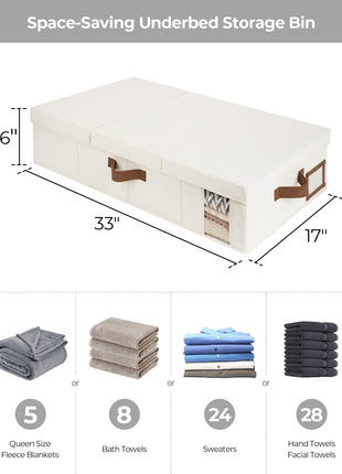 Under Bed Storage Bins with Lids, 2 Pack