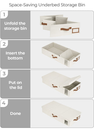Under Bed Storage Bins with Lids, 2 Pack