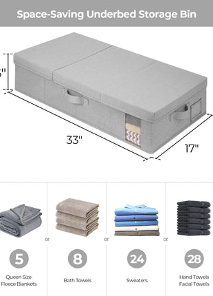 Under Bed Storage Bins with Lids, 2 Pack