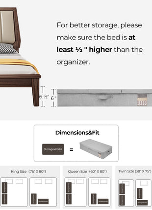 Under Bed Storage Bins with Lids, 2 Pack