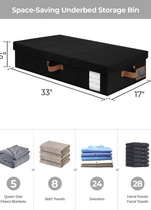 Under Bed Storage Bins with Lids, 2 Pack