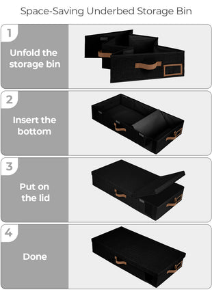 Under Bed Storage Bins with Lids, 2 Pack