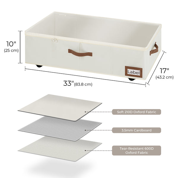 Under Bed Storage with Removable Wheels