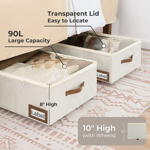 Under Bed Storage with Removable Wheels