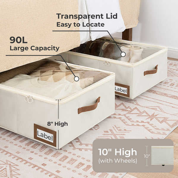 Under Bed Storage with Removable Wheels