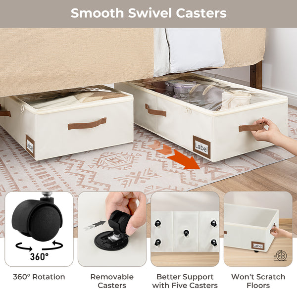 Under Bed Storage with Removable Wheels