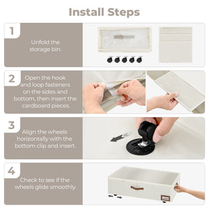 Under Bed Storage with Removable Wheels