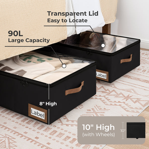 Under Bed Storage with Removable Wheels